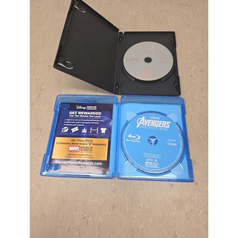 Marvel Avengers 2-Movie Lot: The Avengers (DVD) & Avengers: Infinity War (BLR) - Picture 3 of 3